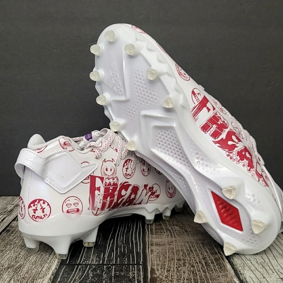 New Adidas Freak 22 Big Mood  Men'sDSG SM Football Cleats Sz 13 White Red - Picture 7 of 9